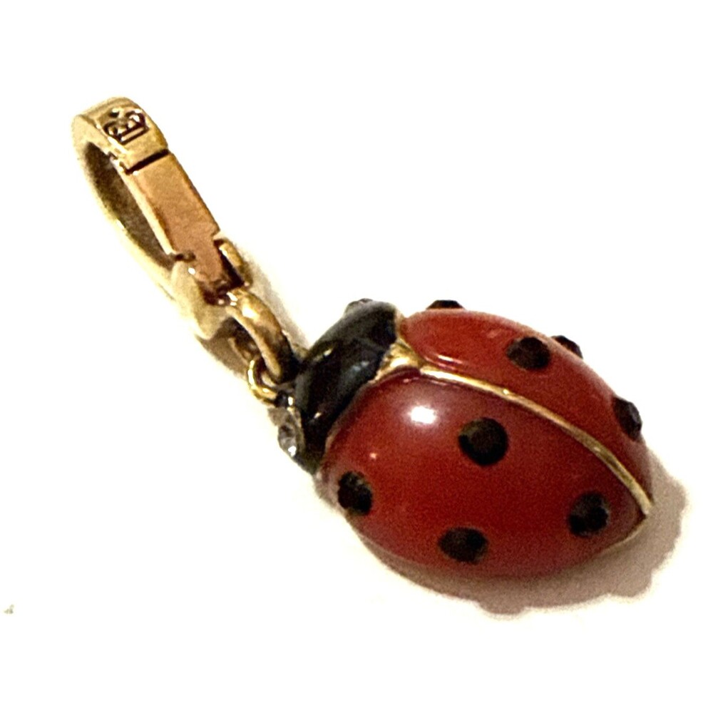 2006 JUICY COUTURE Lady Bug Charm Red Black Enamel & Rhinestones YJRU0599 1 1/4"